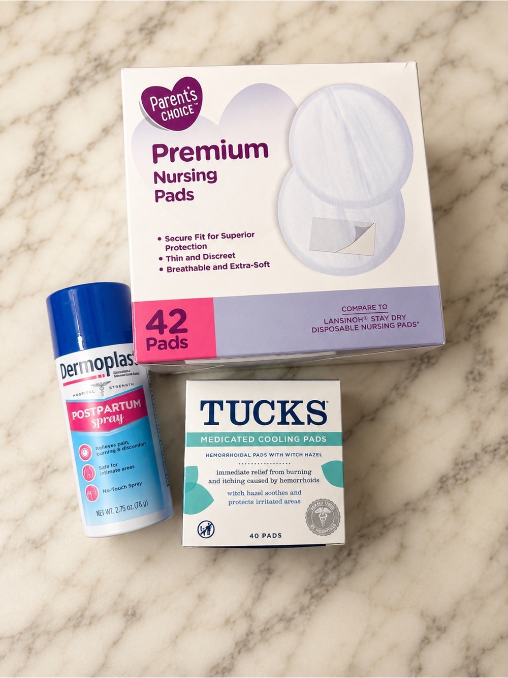 Parents Choice Premium Nursing Pads - White & Light Purple Box (42 Pads)